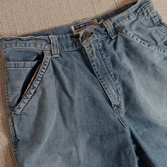 Old Navy Brand Vintage Painters Jean Shorts 33 Blue Fade Y2K Baggy Street Skate - Picture 5 of 15
